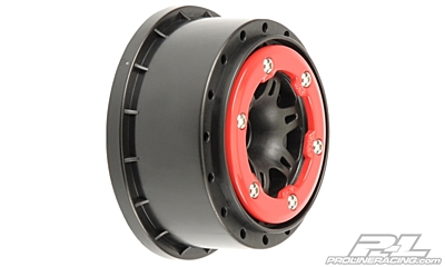 Pro-Line Split Six 2.2"/3.0" Red/Black Bead-Loc Front Wheels for Slash 2WD