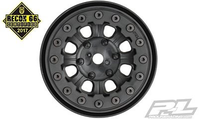 Pro-Line Denali 1.9" Black/Black Bead-Loc 8-Spoke F/R Wheels for Rock Crawlers