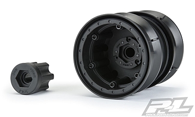 Pro-Line Carbine 1.9" Black Plastic Internal Bead-Loc Dually Wheels for F/R Rock Crawlers