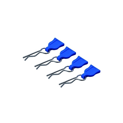 Ultimate Racing Body Clips w/ Easy Pull Rubber Tabs Blue (4pcs)