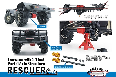 RGT Rescuer 1/10 2,4GHz Set RTR (Black)