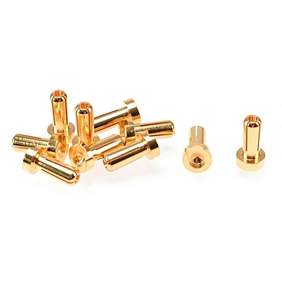 Ruddog 4mm Gold Plug Male 12mm (10pcs)