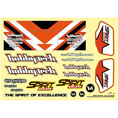 Hobbytech Spirit EVO Sticker Sheet