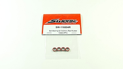 SWORKz Ball Bearing 6x10x3mm Red Rubber (4pcs)