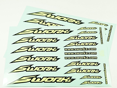 SWORKz Speed Logo Sticker PushBar (Yellow, 2pcs)