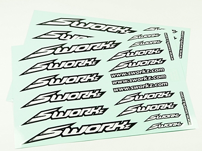 SWORKz Speed Logo Sticker PushBar (White, 2pcs)