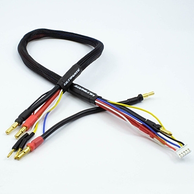 Ultimate Racing 2 x 2S Charge Cable Lead w/4mm & 5mm Bullet Connector (60cm)