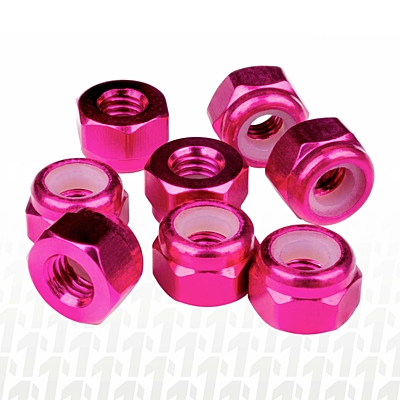 1up Racing Premium Aluminum Locknuts M3 – Hot Pink (8pcs)