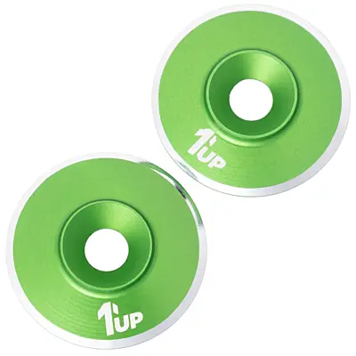 1up Racing 7075 LowPro Wing Washers - Green (2pcs)