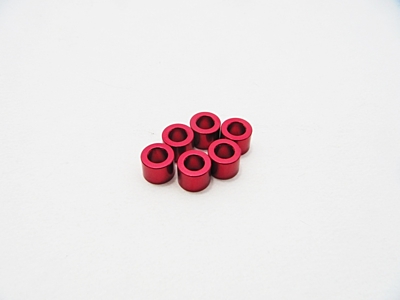 Hiro Seiko 3mm Alloy Spacer Set - 2.5mm (Red, 6pcs)