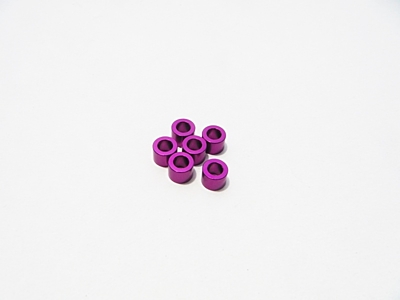 Hiro Seiko 3mm Alloy Spacer Set - 3.0mm (Purple, 6pcs)