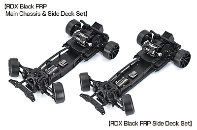 Reve D RDX Black FRP Main Chassis & Side Deck Set