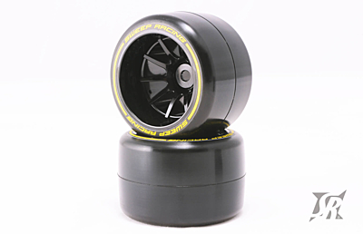 Sweep 1/10 Formula 1 Rear Low Profile Tires Pre-Glued Medium Comp. 40mm for Carpet (2pcs)