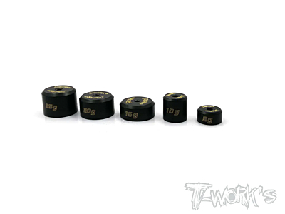 T-Work's Anodized Precision Balancing Brass Weights Set 5, 10, 15, 20, 25g (1ea)