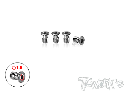 T-Work's 64 Titanium Damper Vertically Screw for Awesomatix A800R (4pcs)