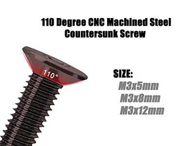 T-Work's 3mm x 5mm 110 Degree CNC Machined Steel Countersunk Screw (10pcs)