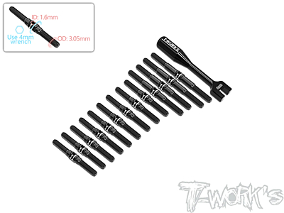 T-Work's 64 Titanium Black Coating Turnbuckle Set for Awesomatix A800R (13pcs)
