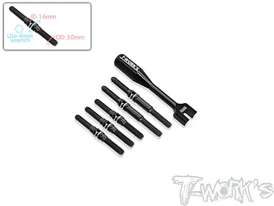 T-Work's 64 Titanium Black Coating Turnbuckle Set for Mugen MTC2/MTC2R  (5pcs)