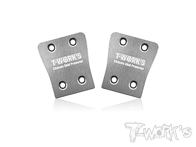T-Work's Stainless Steel Rear Chassis Skid Protector for Xray XB8'23 (2pcs)