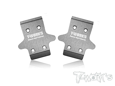 T-Work's Stainless Steel Front Chassis Skid Protector for Xray XB8'23  (2pcs)