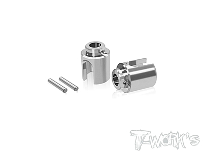 T-Work's 64 Titanium Gear Differential BB Driveshaft Adapters for Awesomatix A800R/MMX