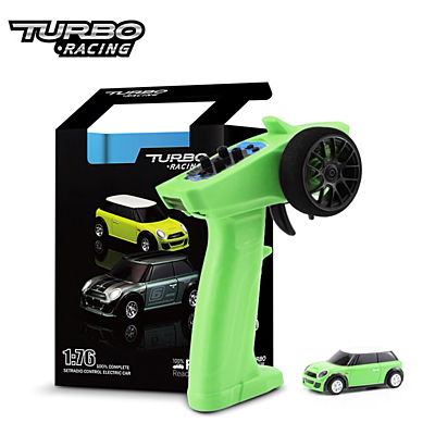 Turbo Racing 1/76 Finger Sized Proportional On-Road RC Car RTR (Mint Green)