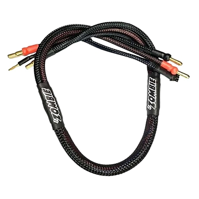 Zombie 4mm, 4/5mm Tube Plug 2S-Balance 600mm 12Awg Charging Cable (Full Black)