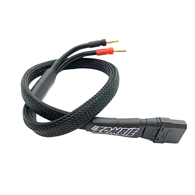 Zombie XT90, 4mm Tube Plug 500mm 10Awg Power Supply Cable Half Wrap (Full Black)