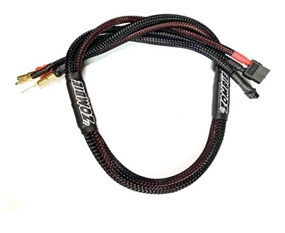 Zombie XT60, 4/5mm Tube Plug 2S-Balance 600mm 12Awg Charging Cable (Full Black)