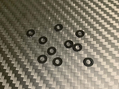 Zombie Alloy 3x6mm Lazer Engraved Ruler Shims 1.00mm Black (10pcs)